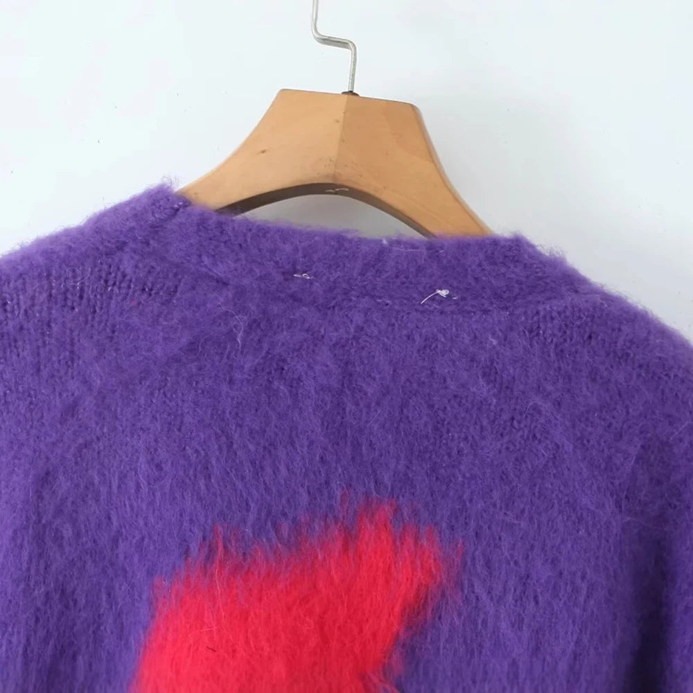Cardigan Women Panelled Sweater Autumn Winter