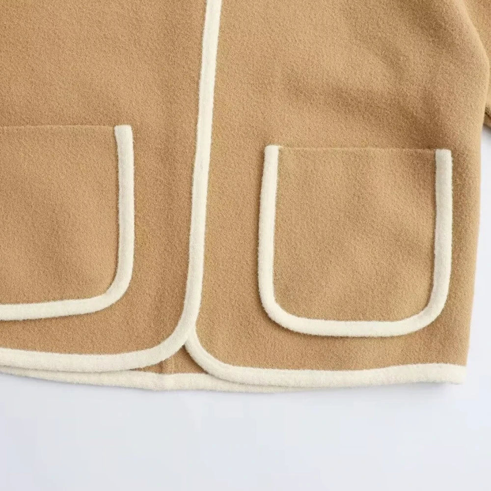 Coat Women Knitted Cardigan Autumn Winter O-neck Jackets