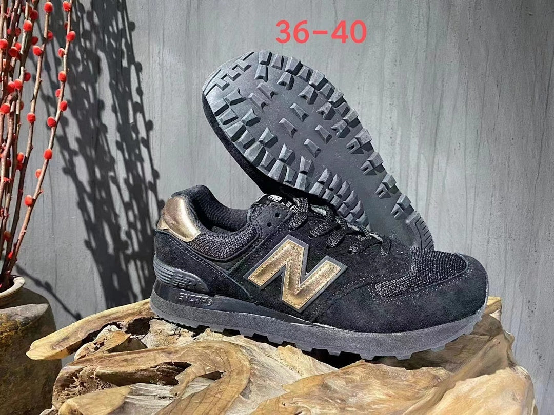 New Balance 574 Women's Black Metallic Gold ENCAP Lifestyle Sneakers