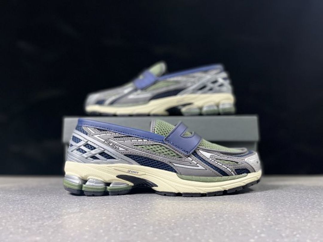 New Balance 1906L Loafer Slip-On Shoes Olive Green Navy Silver N-ERGY