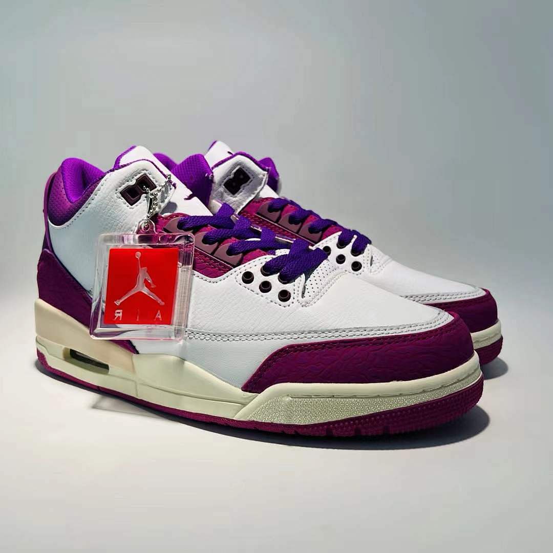Nike Air Jordan 3 Retro Dark Iris White Purple Magenta CT8532-105 Men's Sneakers Shoes