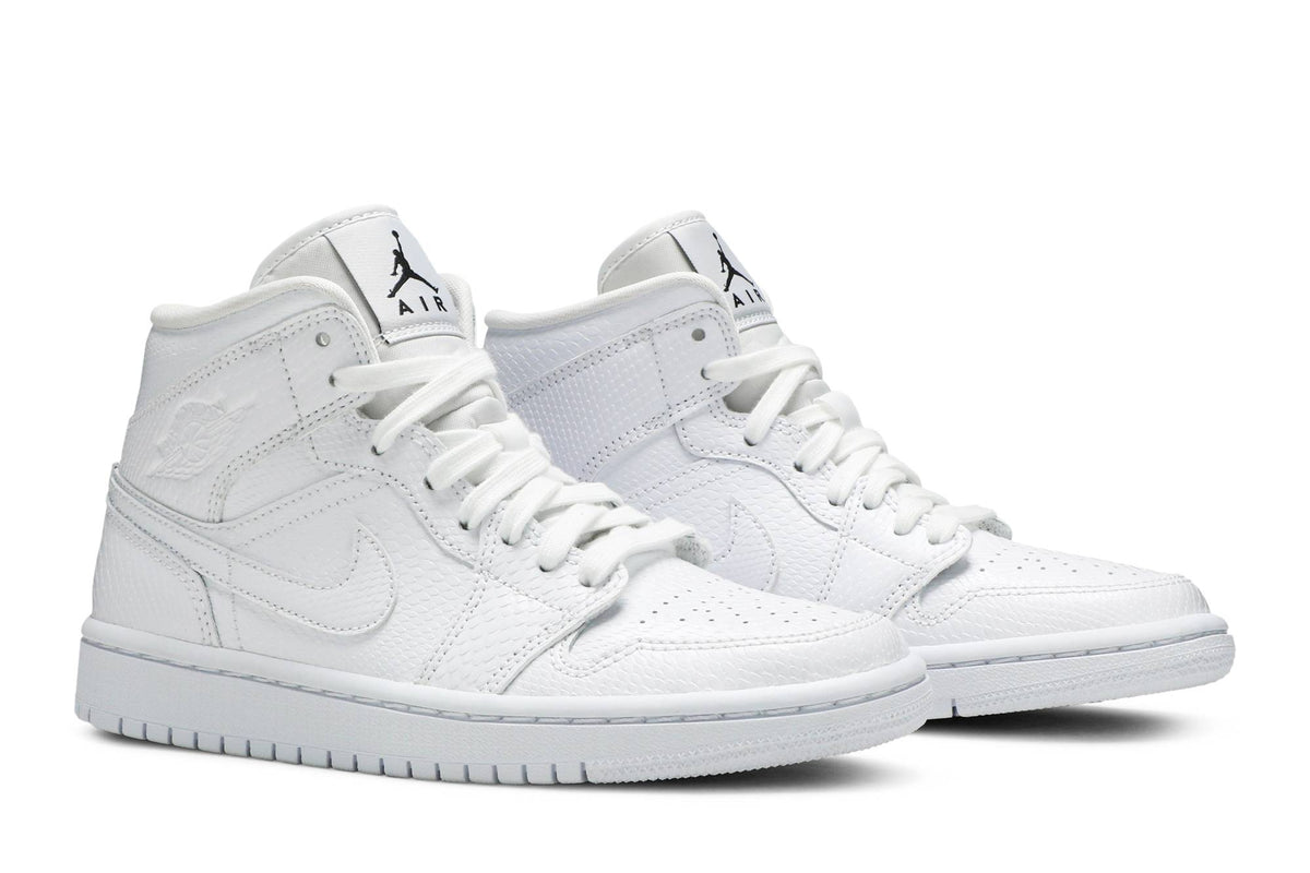 ( Women ) Air Jordan 1 Mid 'White Snakeskin' BQ6472-110