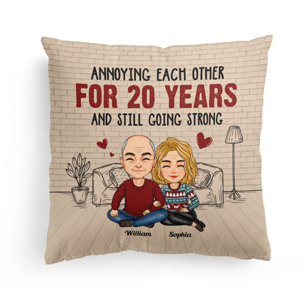 Annoying Each Other For Many Years – Personalized Pillow – Anniversary Gift For Couples, Husband Wife