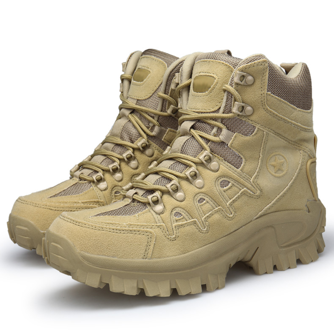 Blotcha Men's Waterproof Leather Tactical Hiking Boots, Outdoor Combat Hunting Trekking Shoes