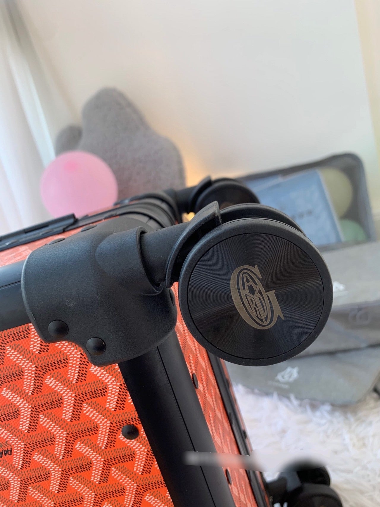 Orange Chevron Pattern Spinner Suitcase Luxury Travel Luggage