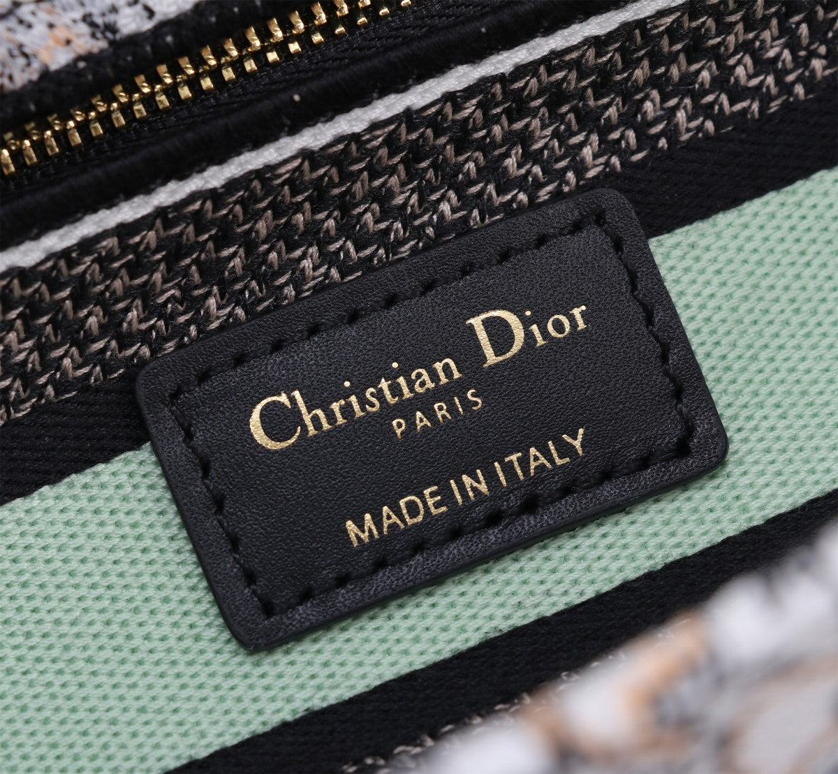 Christian Dior Lady D-Lite Bag with Black and White Embroidery