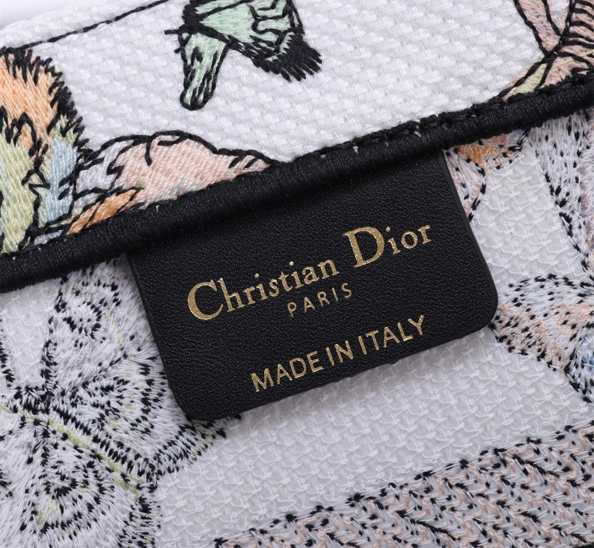 Christian Dior Medium Book Tote Bag with Butterfly Embroidery - White/Multi