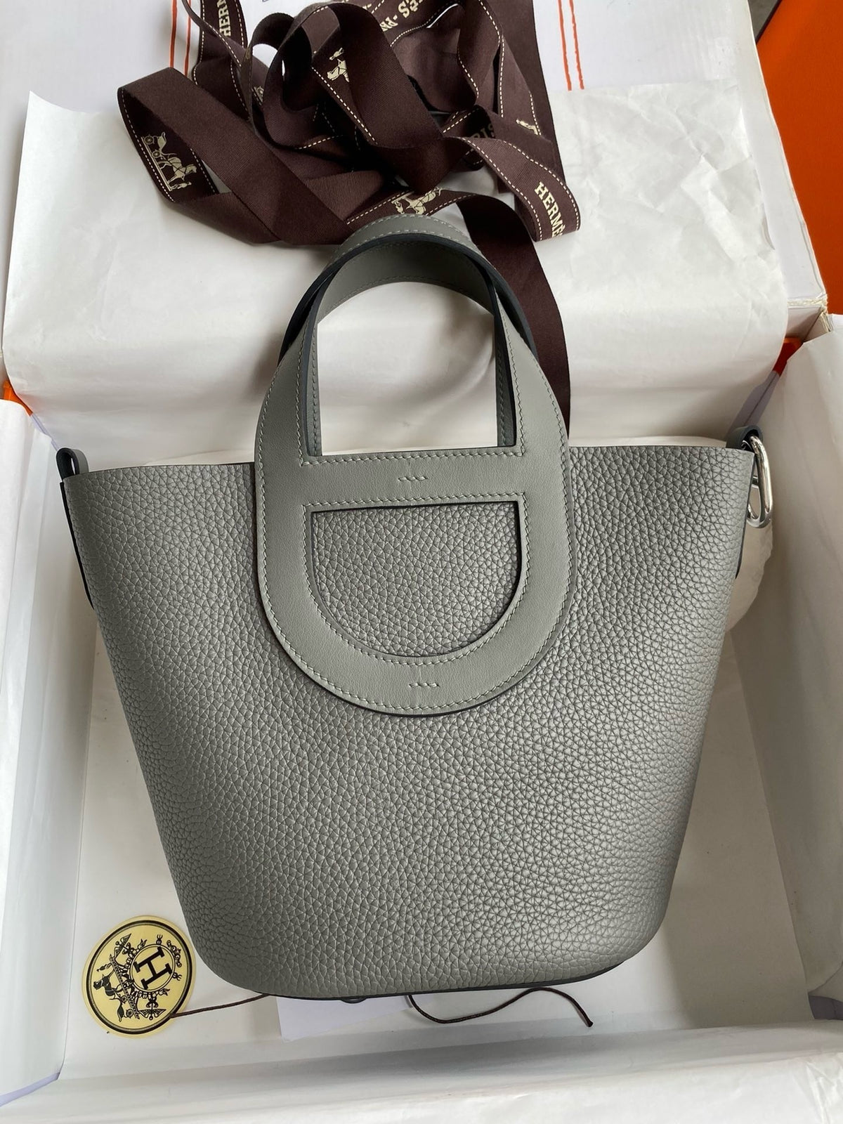 Hermès In-the-Loop 18 Tote Bag - Grey Clemence & Swift Leather