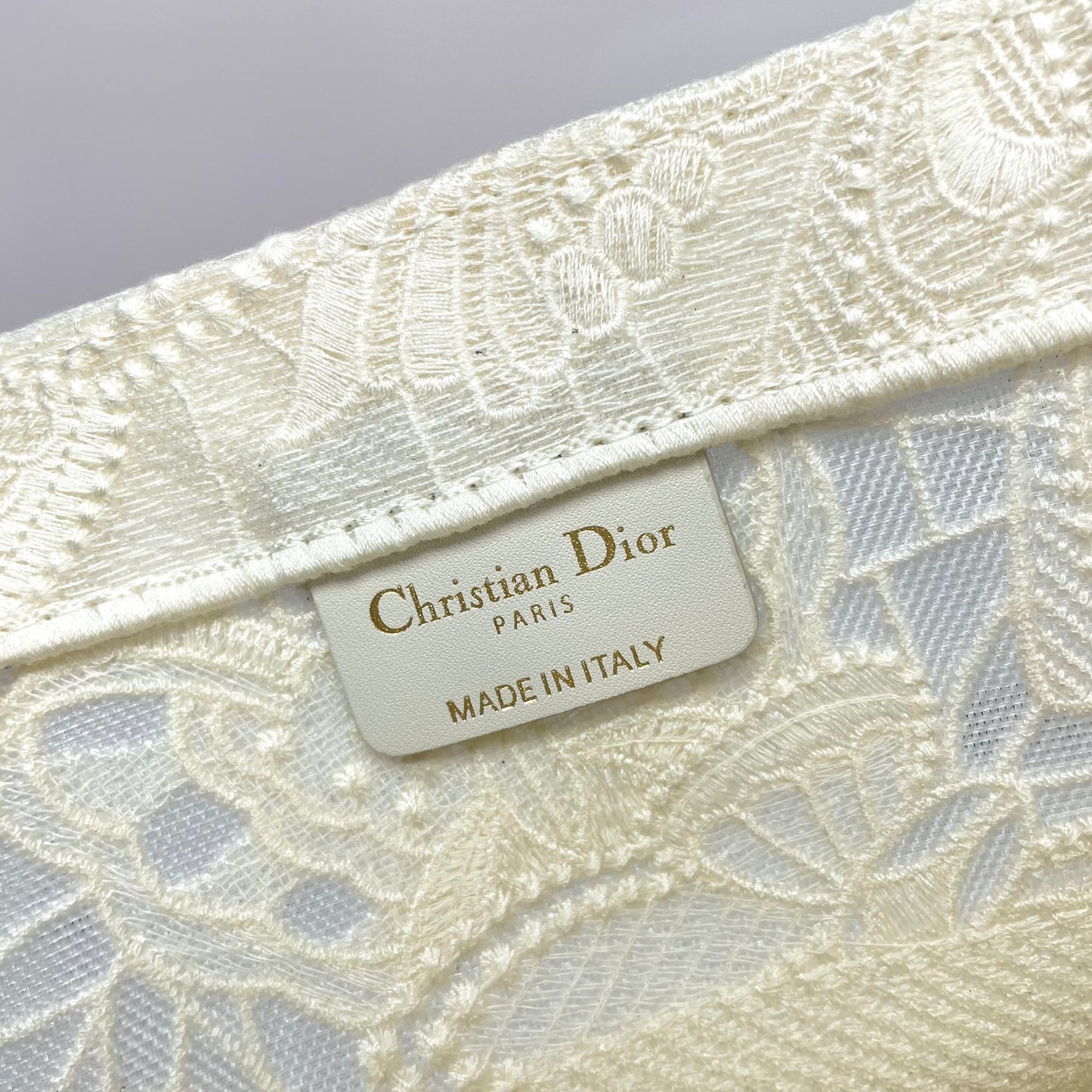 Christian Dior Book Tote - White Embroidered Paisley Canvas Bag
