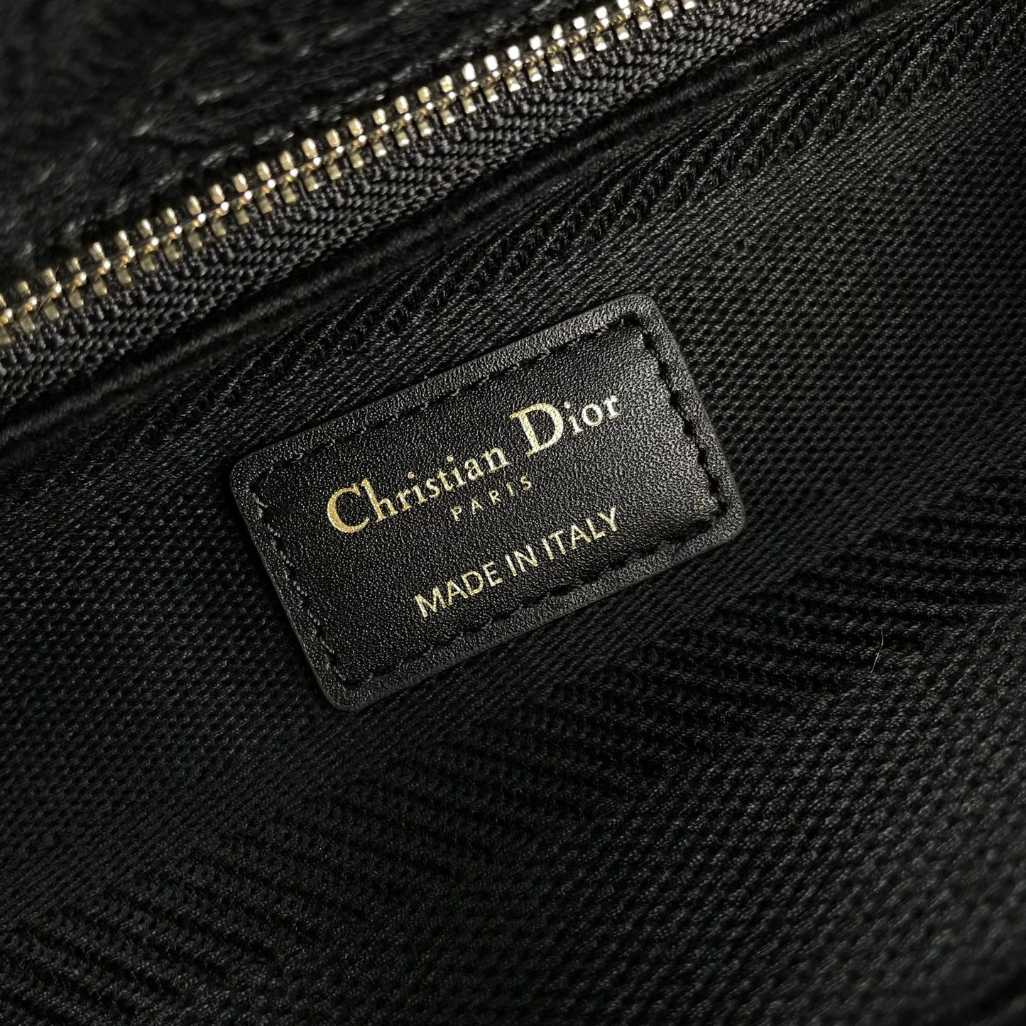 Christian Dior Lady D-Lite Bag Black Embroidered Cannage Medium Tote