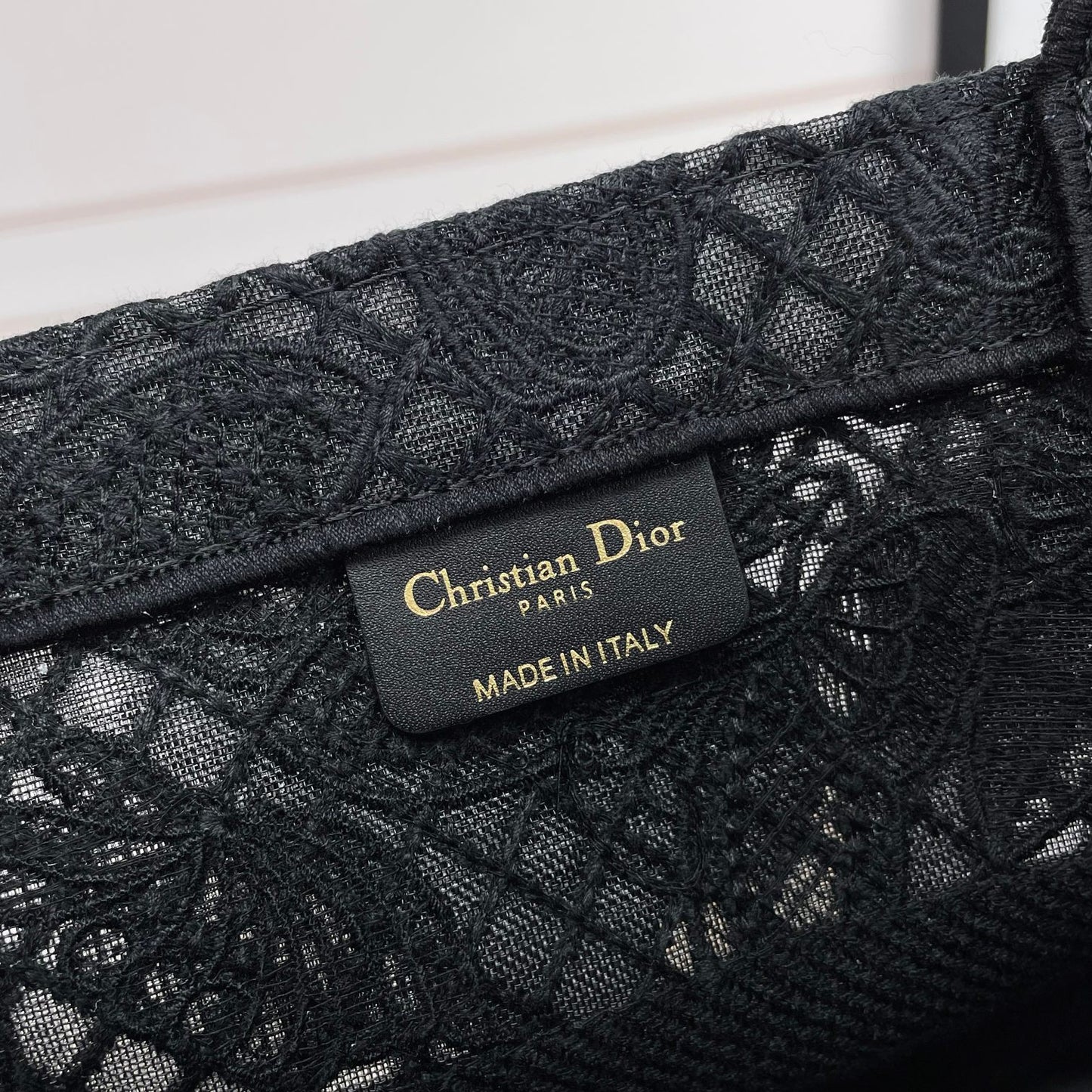 Christian Dior Black Embroidered Butterfly Book Tote Bag