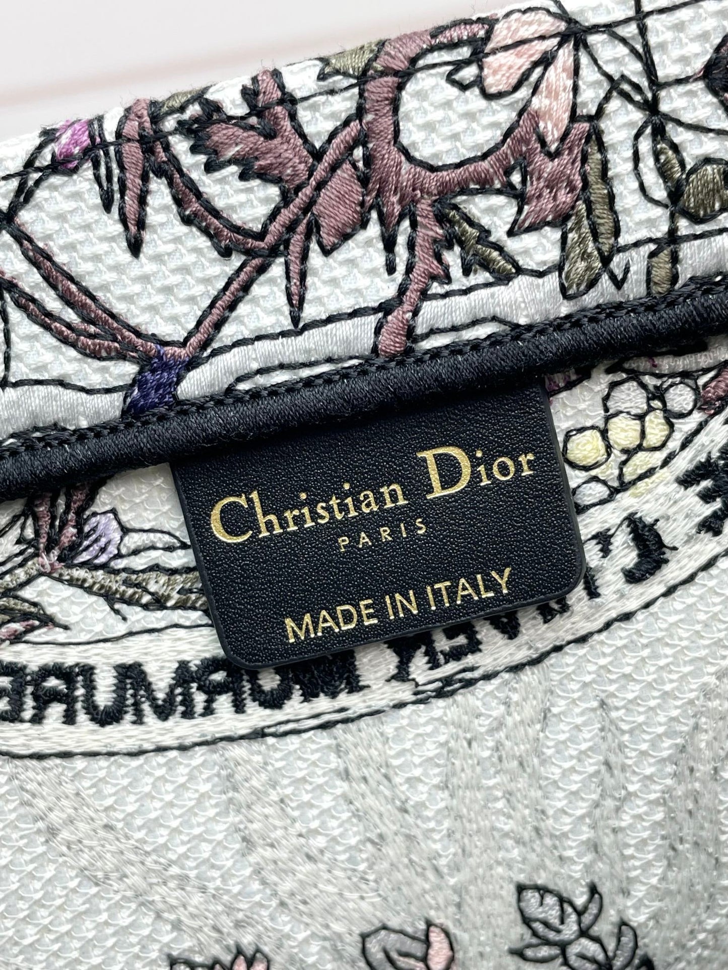 Christian Dior Embroidered Book Tote Bag - Floral Pattern