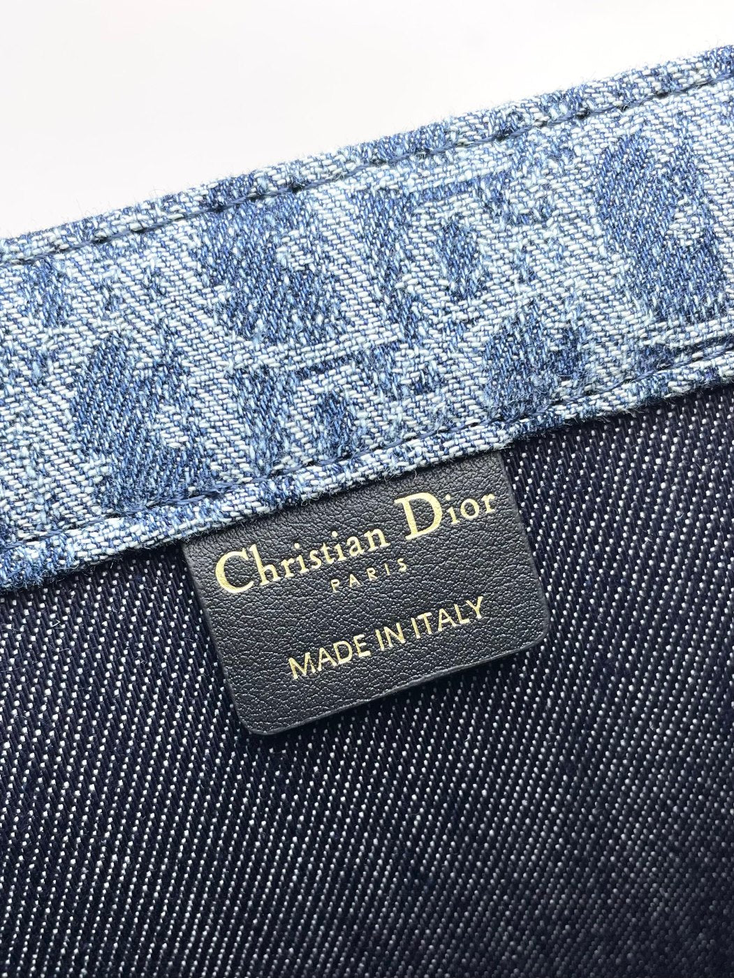Christian Dior Blue Oblique Denim Book Tote Bag - Large Canvas Handbag
