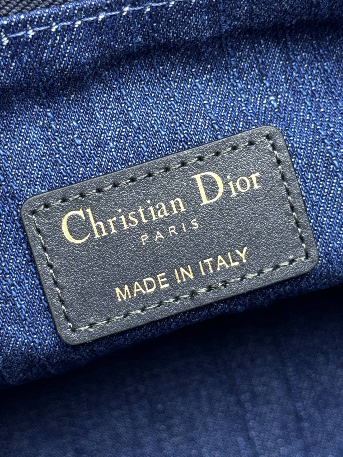 Dior Vintage Style Blue Monogram Canvas Shoulder Bag with Crossbody Strap