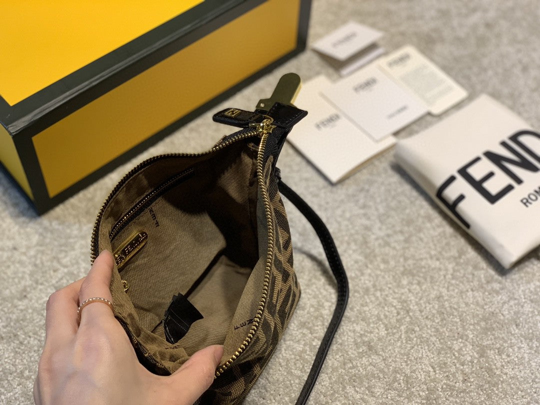 Fendi FF Monogram Canvas Mini Shoulder Bag with Box and Dust Bag