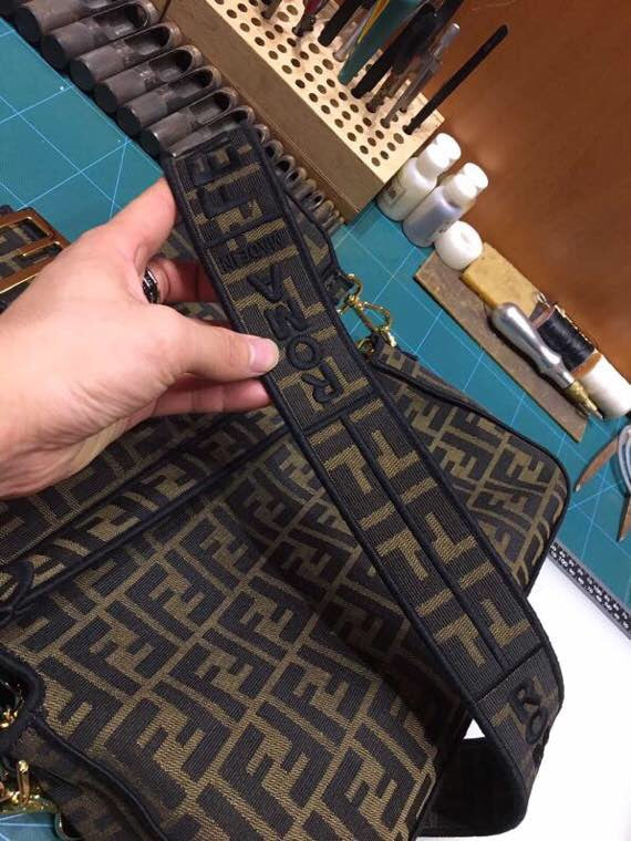 Vintage Fendi Zucca Print Canvas Baguette Shoulder Bag - Brown Monogram