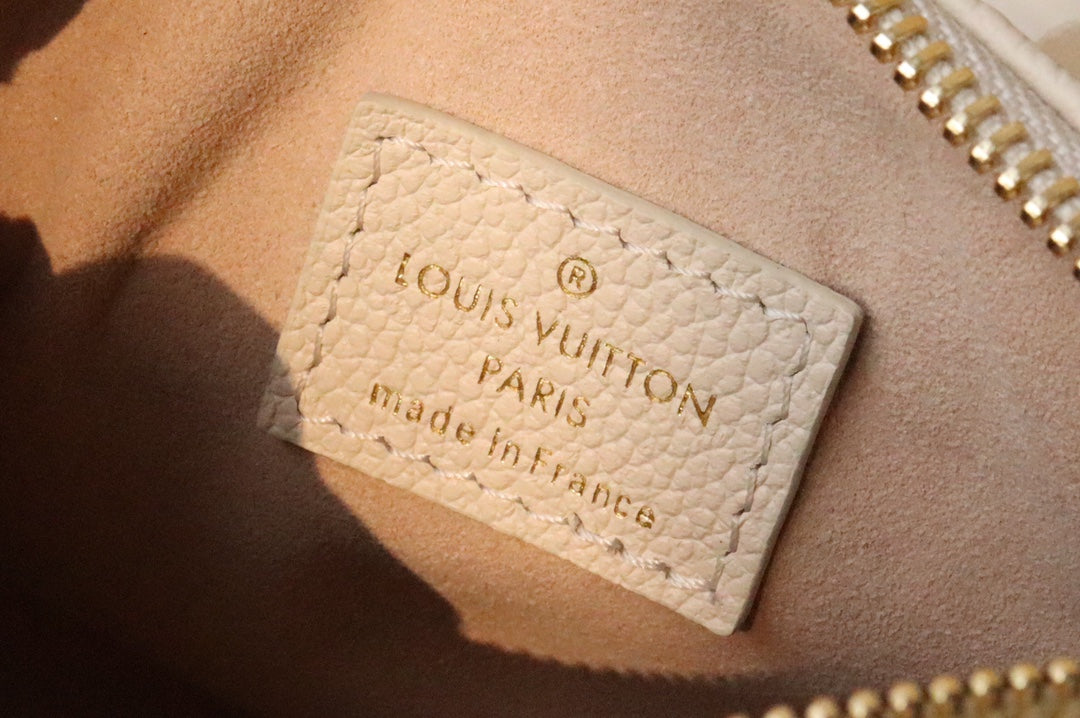 Louis Vuitton Beige Leather Mini Top Handle Handbag with Pink Monogram