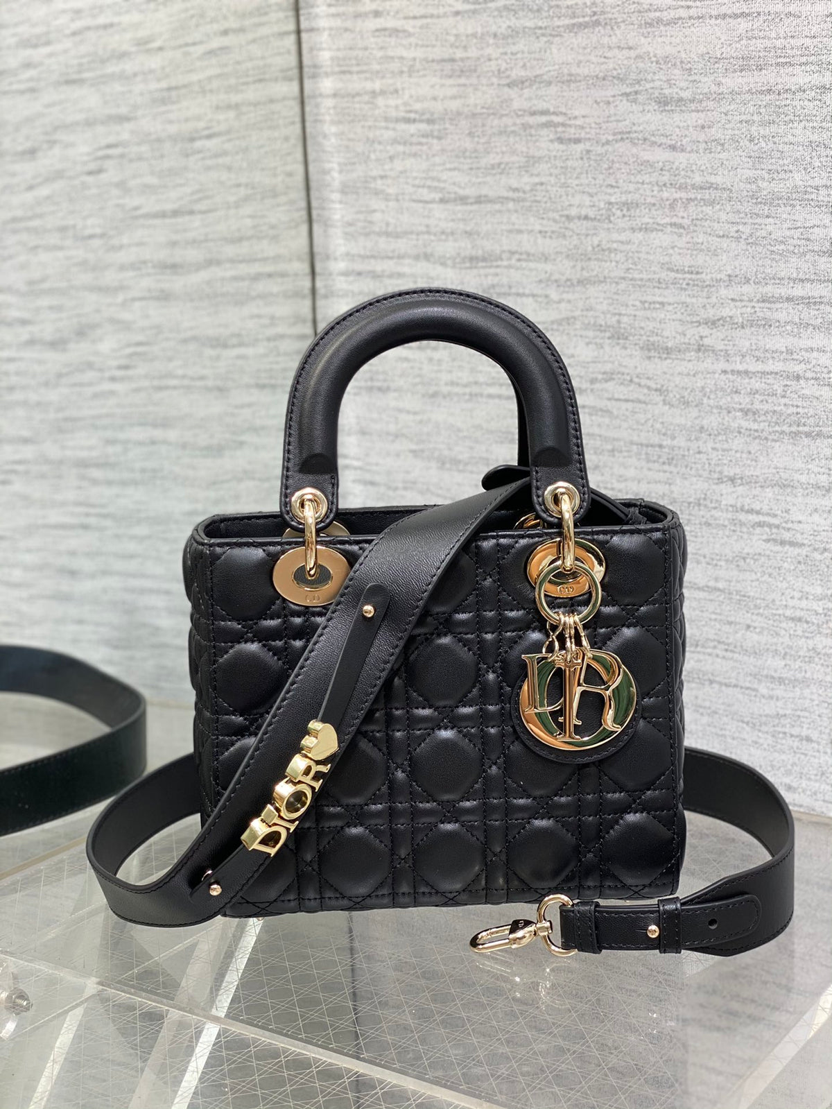 Lady Dior My ABCDior Bag Black Cannage Lambskin Gold-Finish Metal