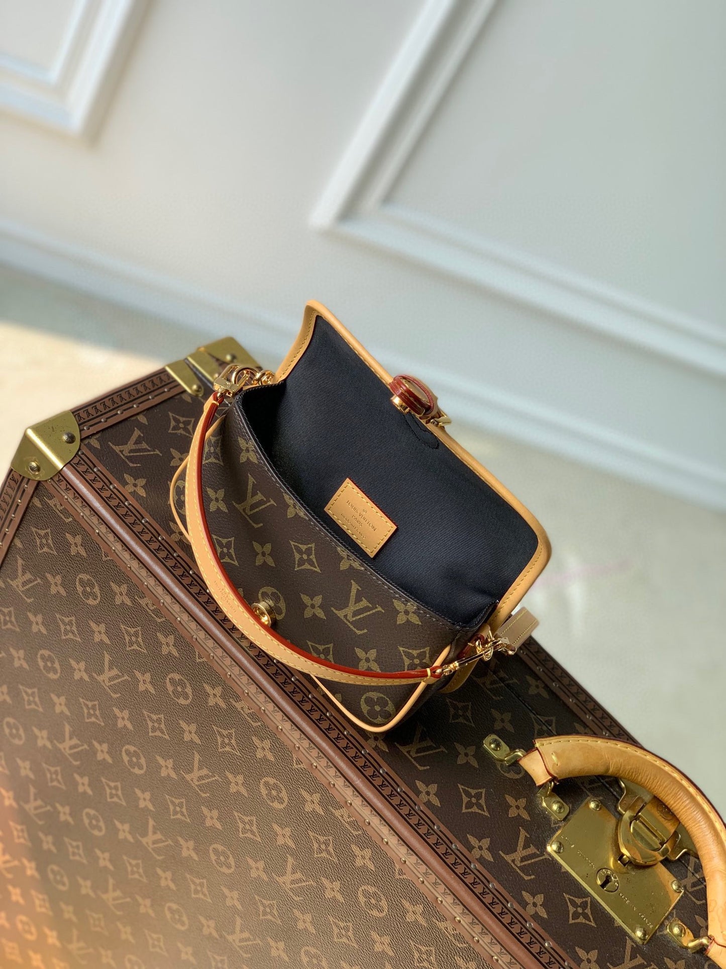 Louis Vuitton Classic Brown Monogram Canvas Mini Crossbody Bag with Leather Strap