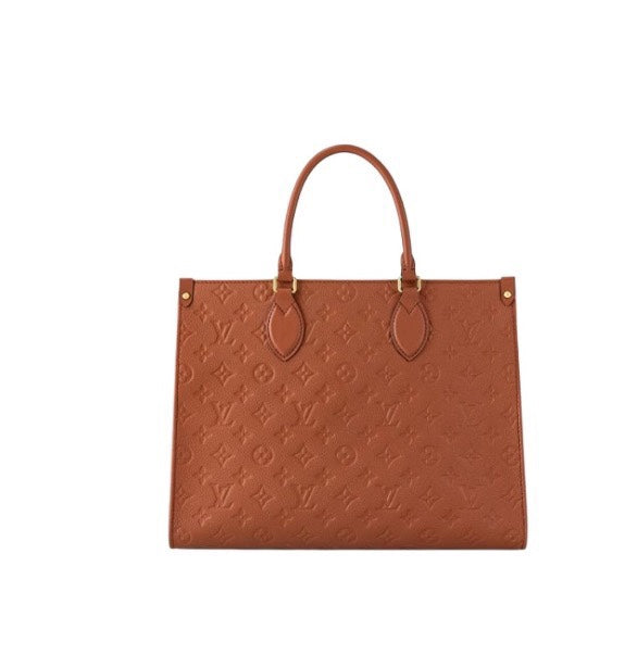 Louis Vuitton OnTheGo MM Monogram Empreinte Leather Tote Bag - Cognac Brown