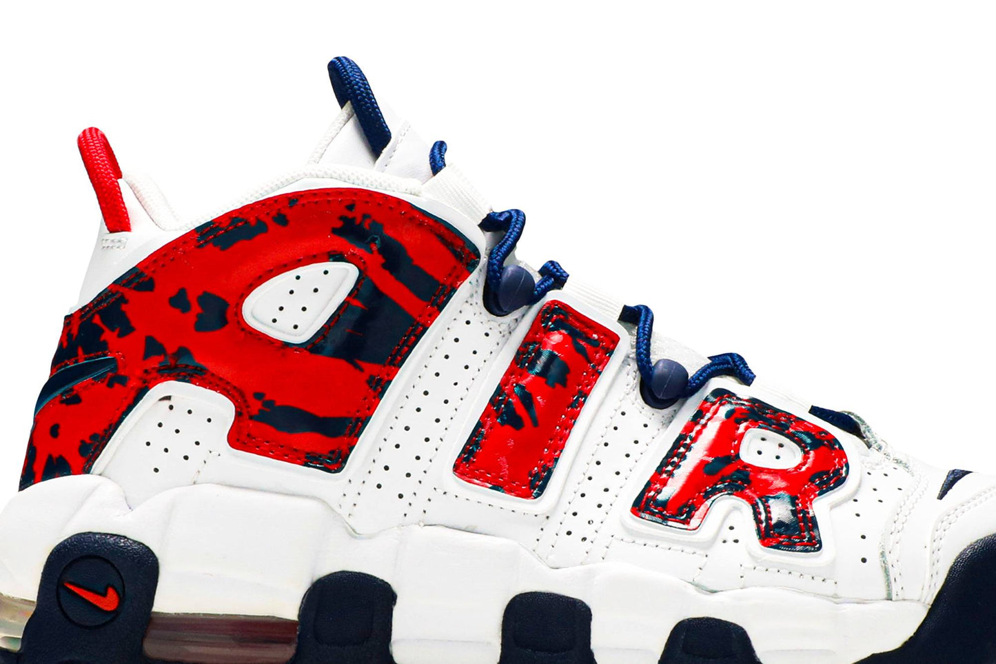 ( Grade School ) Nike Air More Uptempo ‘White Blue Red Camo’ CZ7885-100