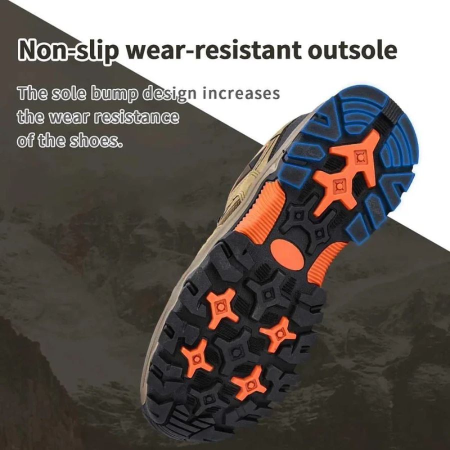 Blotcha Men's Orthopedic Hiking Shoes - Green Waterproof Suede Leather with Arch Support
