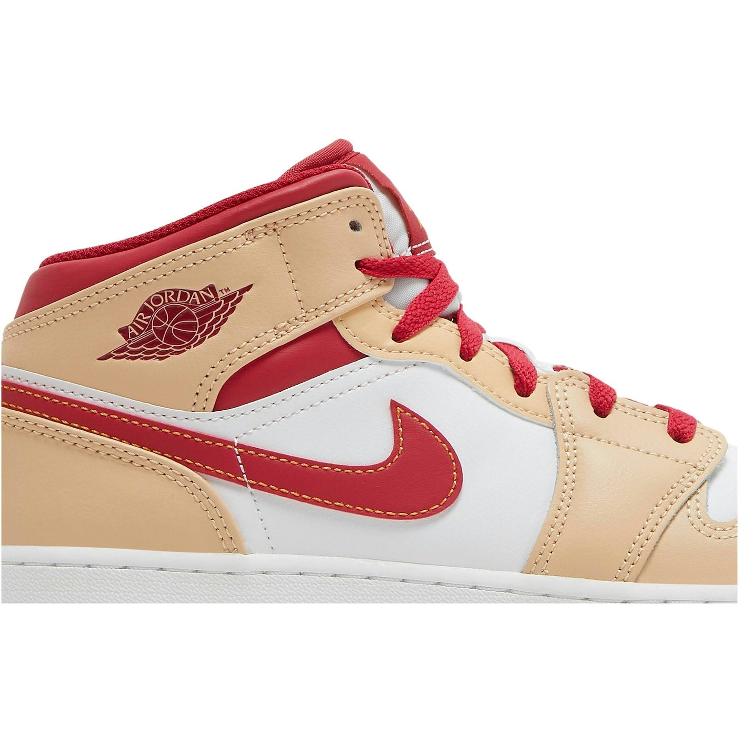 ( Grade School ) Air Jordan 1 Mid ‘Beige Red’ 554725-201