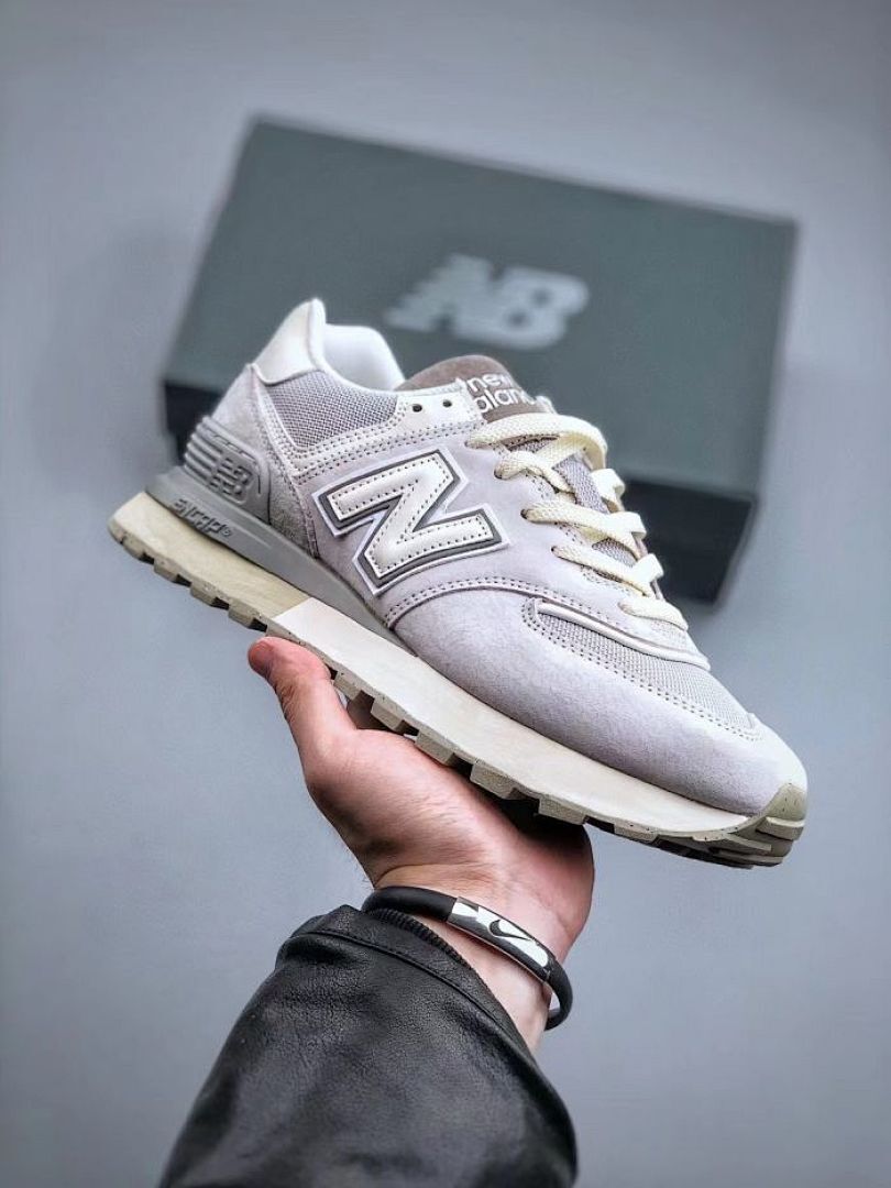 New Balance 574 Legacy Light Grey White Cream Suede Mesh ENCAP Lifestyle Sneakers