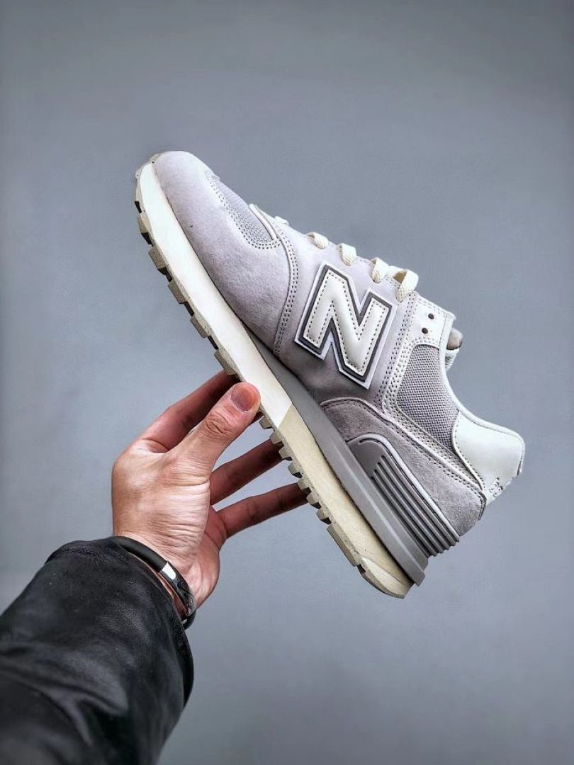 New Balance 574 Legacy Light Grey White Cream Suede Mesh ENCAP Lifestyle Sneakers