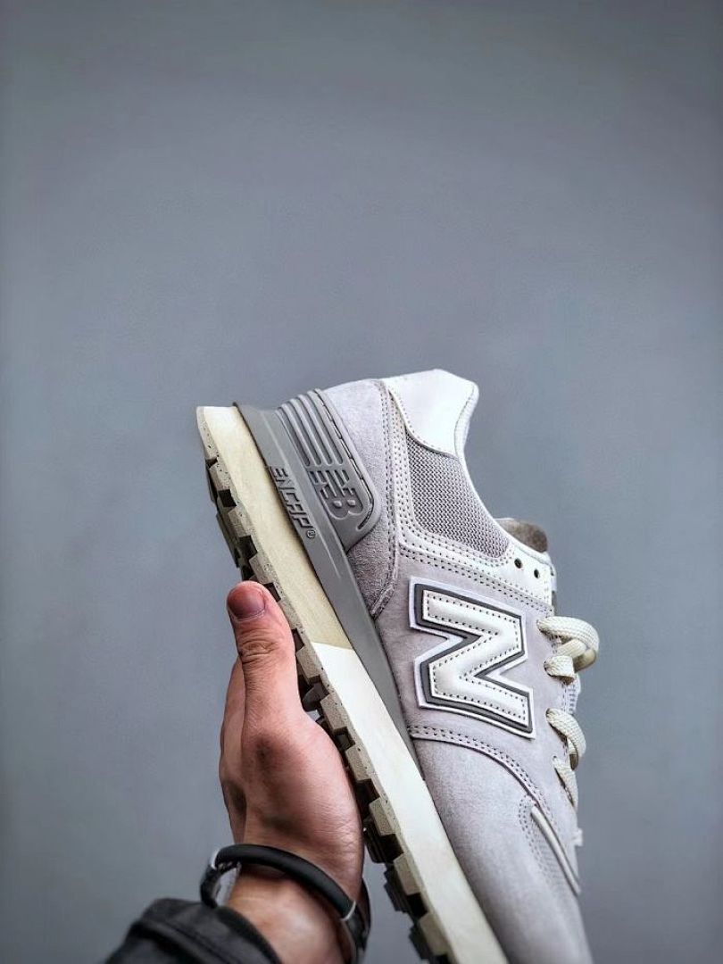 New Balance 574 Legacy Light Grey White Cream Suede Mesh ENCAP Lifestyle Sneakers