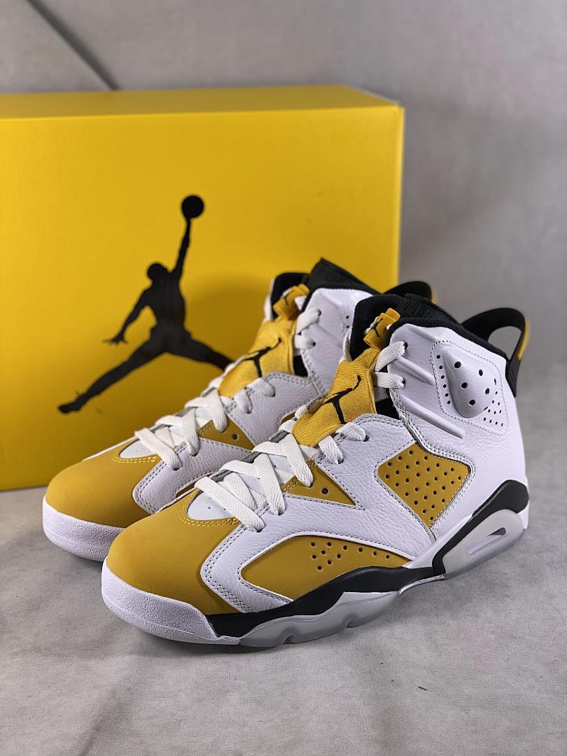 Nike Air Jordan 6 Retro 'Gold Hoops' DH9696-100 White Metallic Gold Black Women's Sneakers