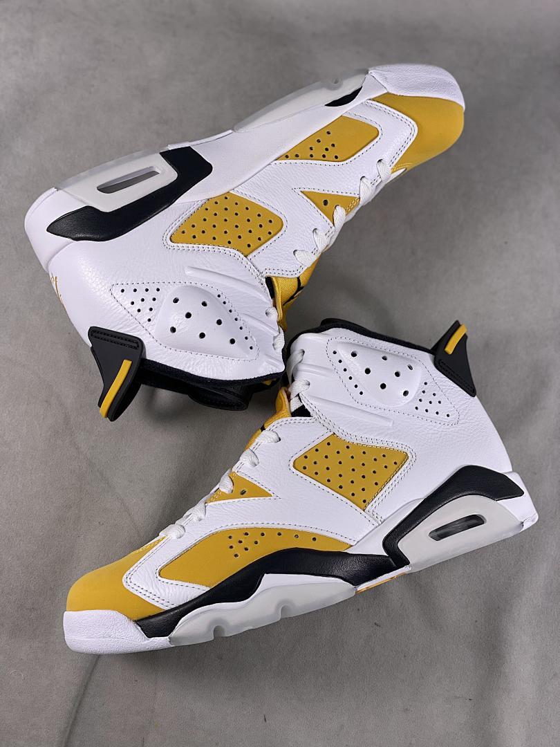 Nike Air Jordan 6 Retro 'Gold Hoops' DH9696-100 White Metallic Gold Black Women's Sneakers
