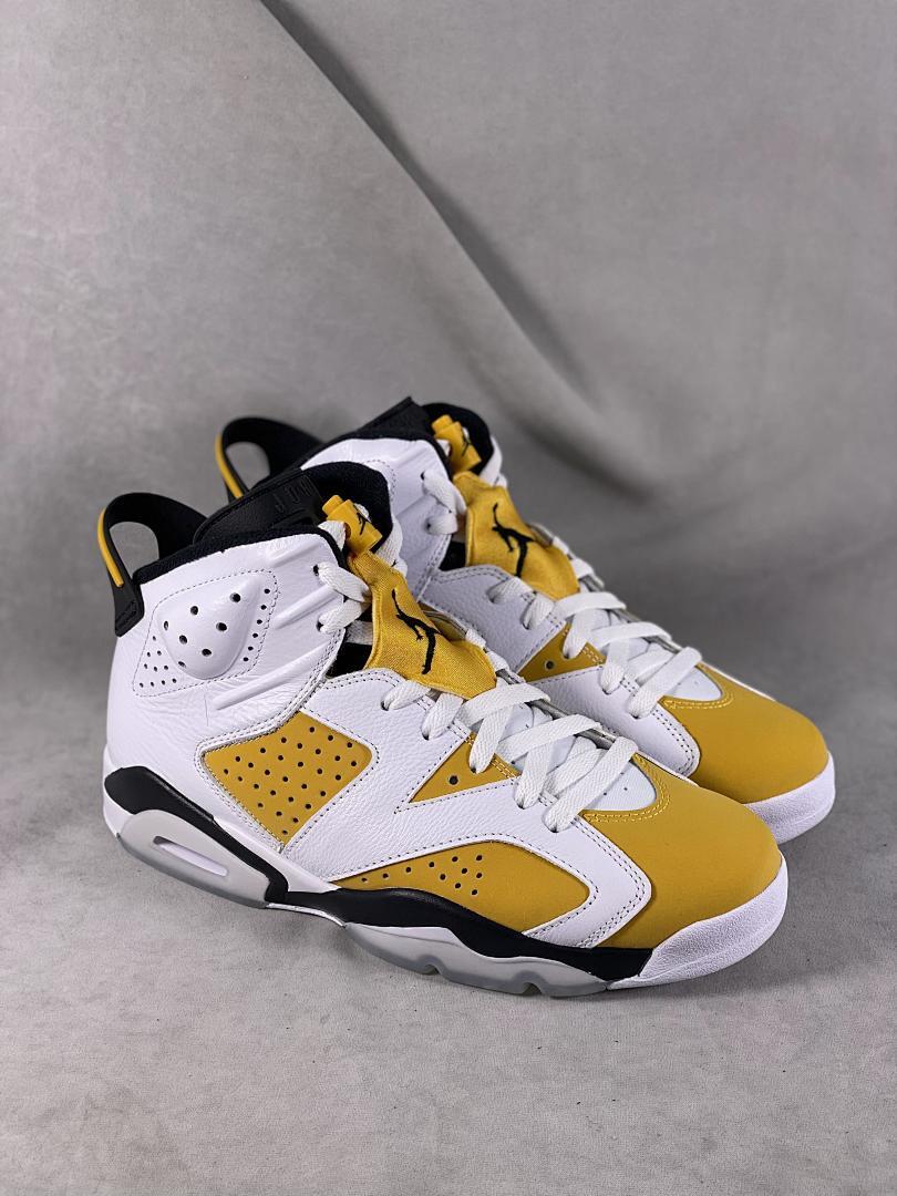 Nike Air Jordan 6 Retro 'Gold Hoops' DH9696-100 White Metallic Gold Black Women's Sneakers