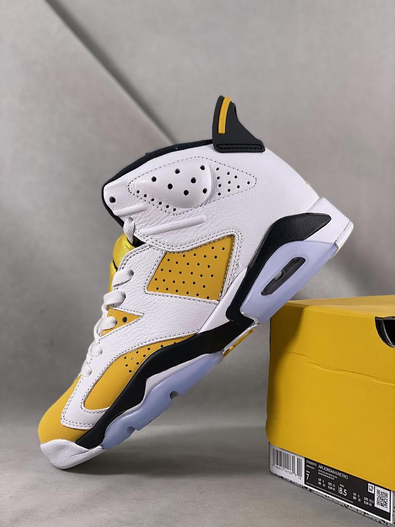 Nike Air Jordan 6 Retro "University Gold" White Black Men's Sneakers CT8529-170