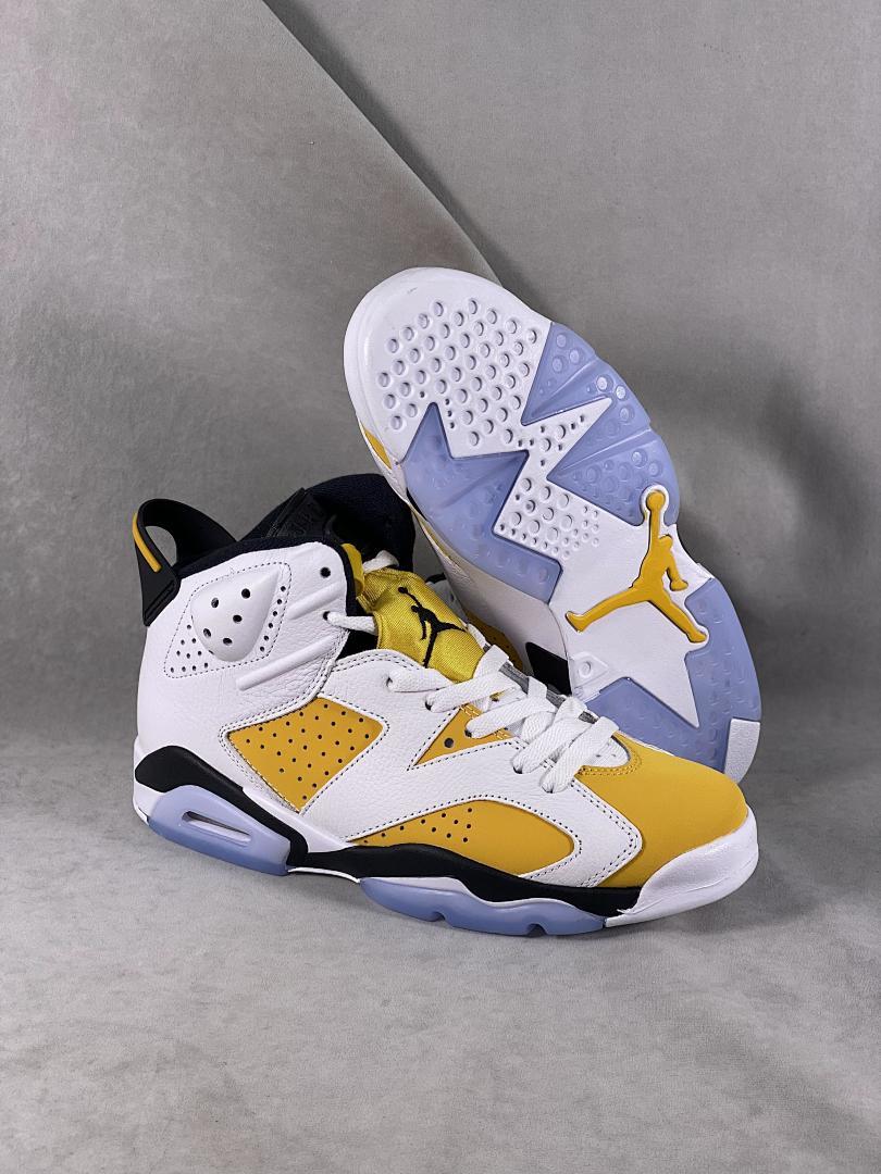 Nike Air Jordan 6 Retro "University Gold" White Black Men's Sneakers CT8529-170