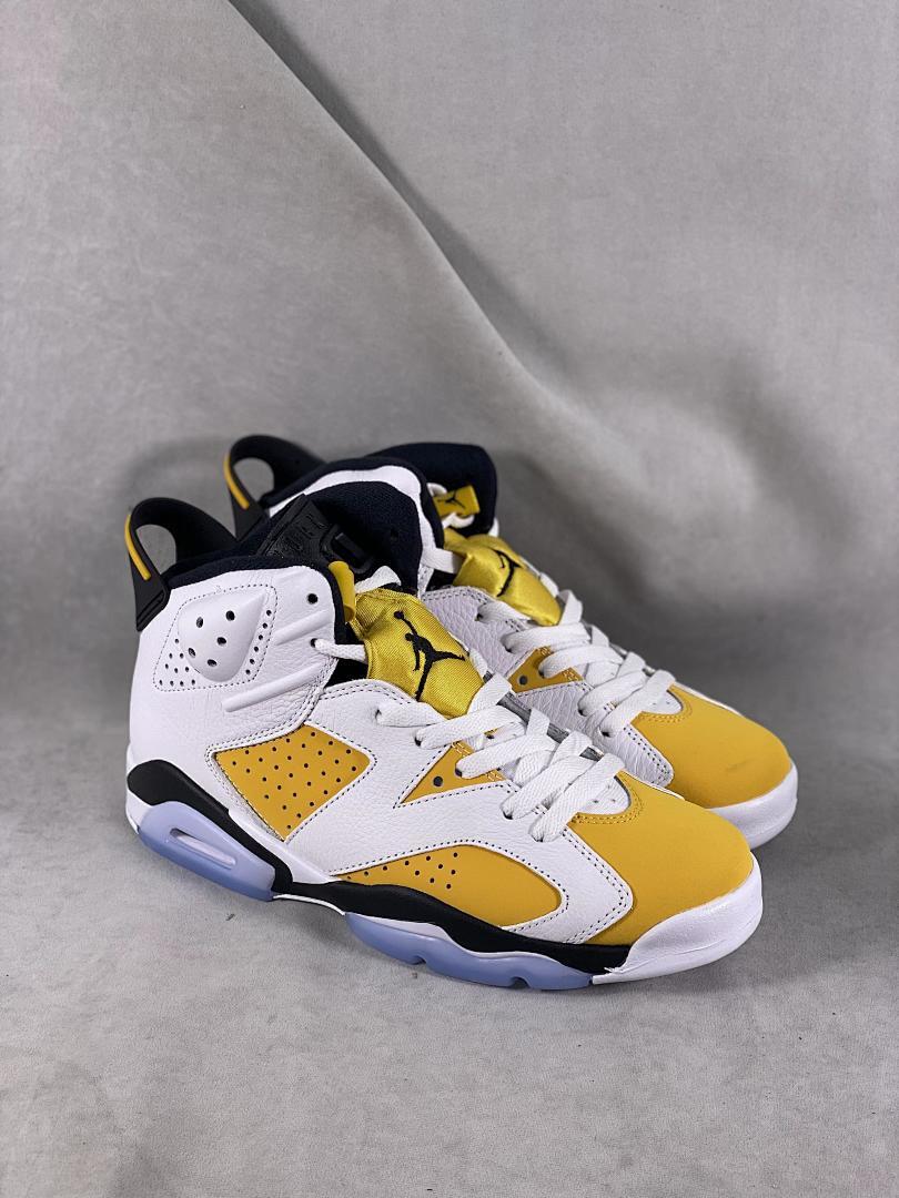 Nike Air Jordan 6 Retro "University Gold" White Black Men's Sneakers CT8529-170