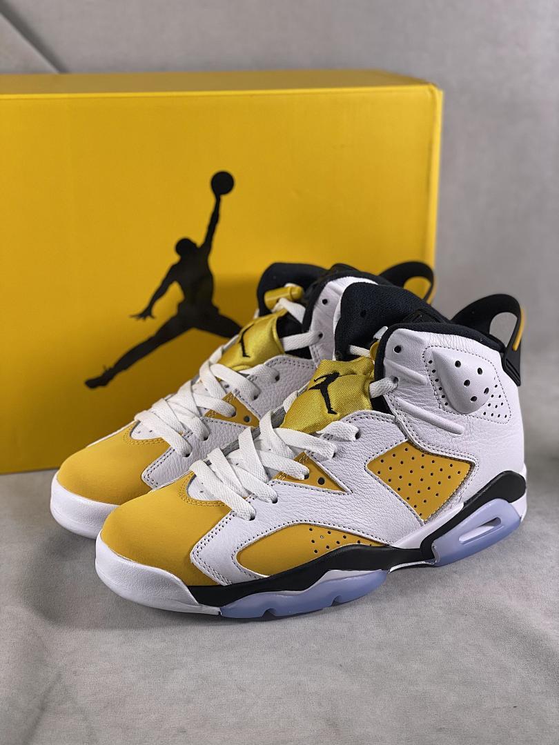 Nike Air Jordan 6 Retro "University Gold" White Black Men's Sneakers CT8529-170