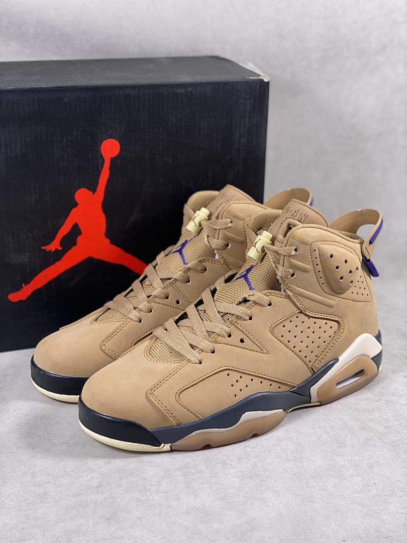 Travis Scott x Air Jordan 6 Retro SP 'British Khaki' Men's Sneakers DH0690-200 - Limited Edition Designer Collaboration Basketball Shoes