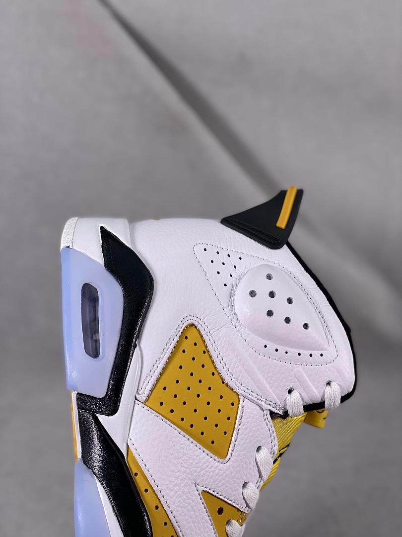 Nike Air Jordan 6 Retro "Yellow Ochre" White Black CT8529-107 Men's Sneakers