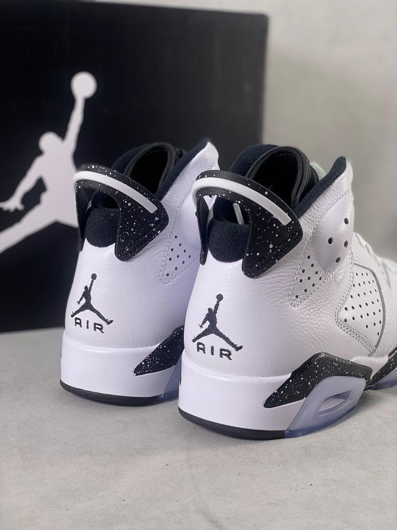 Nike Air Jordan 6 Retro "Oreo" White Black Speckle Shoes Men's Basketball Sneakers 384664-101