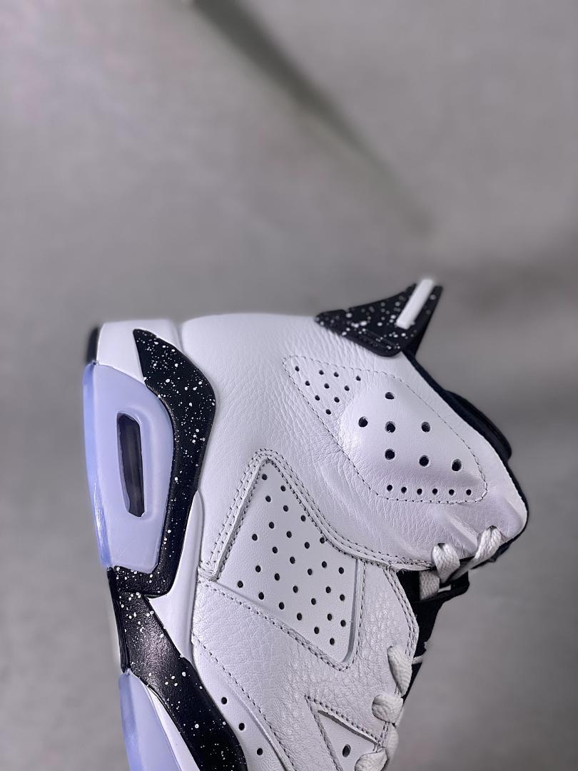 Nike Air Jordan 6 Retro "Oreo" White Black Speckle Shoes Men's Basketball Sneakers 384664-101