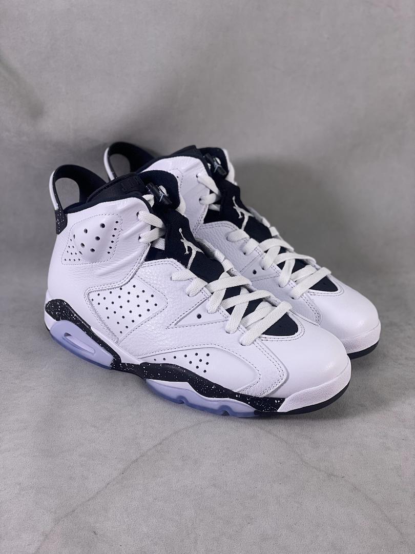 Nike Air Jordan 6 Retro "Oreo" White Black Speckle Shoes Men's Basketball Sneakers 384664-101