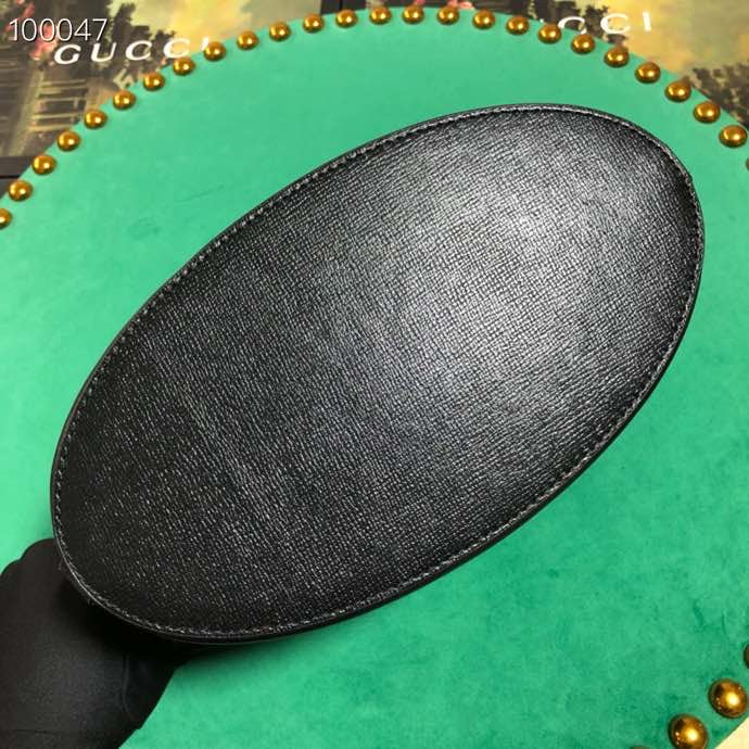 Gucci Classic Black Leather Drawstring Bucket Crossbody Bag