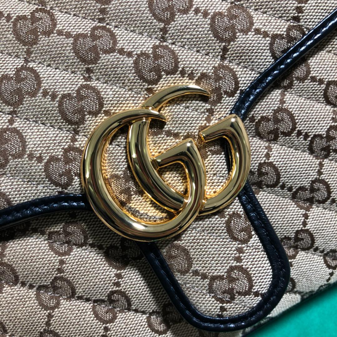 Gucci Classic Monogram Canvas Flap Shoulder Bag with Top Handle