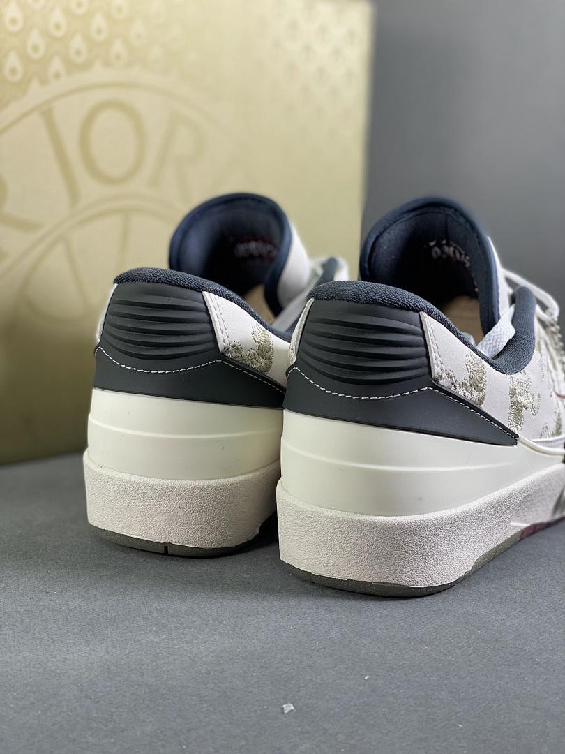 Air Jordan 2 Low "Year of the Dragon" FV5036-111 White Burgundy Embroidered Dragon Sneakers Men's Women's Chinese New Year Limited Edition