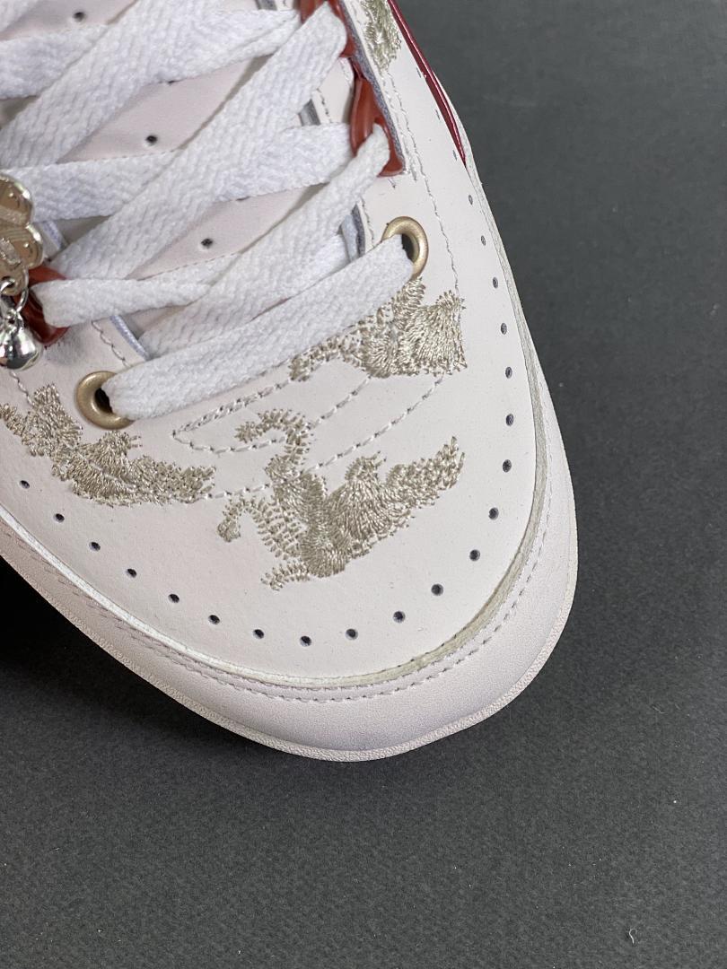 Air Jordan 2 Low "Year of the Dragon" FV5036-111 White Burgundy Embroidered Dragon Sneakers Men's Women's Chinese New Year Limited Edition