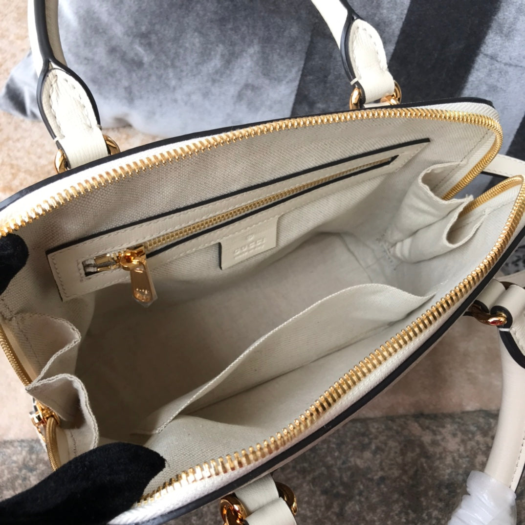Gucci Vintage Monogram Canvas Satchel Handbag with Horsebit Detail
