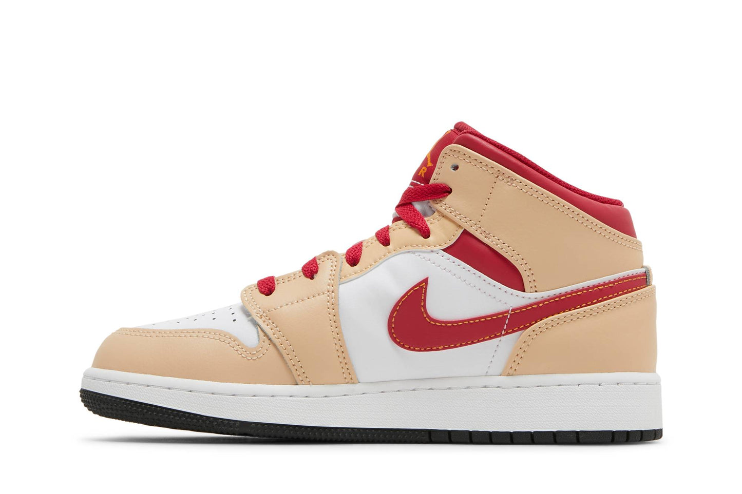 ( Grade School ) Air Jordan 1 Mid ‘Beige Red’ 554725-201