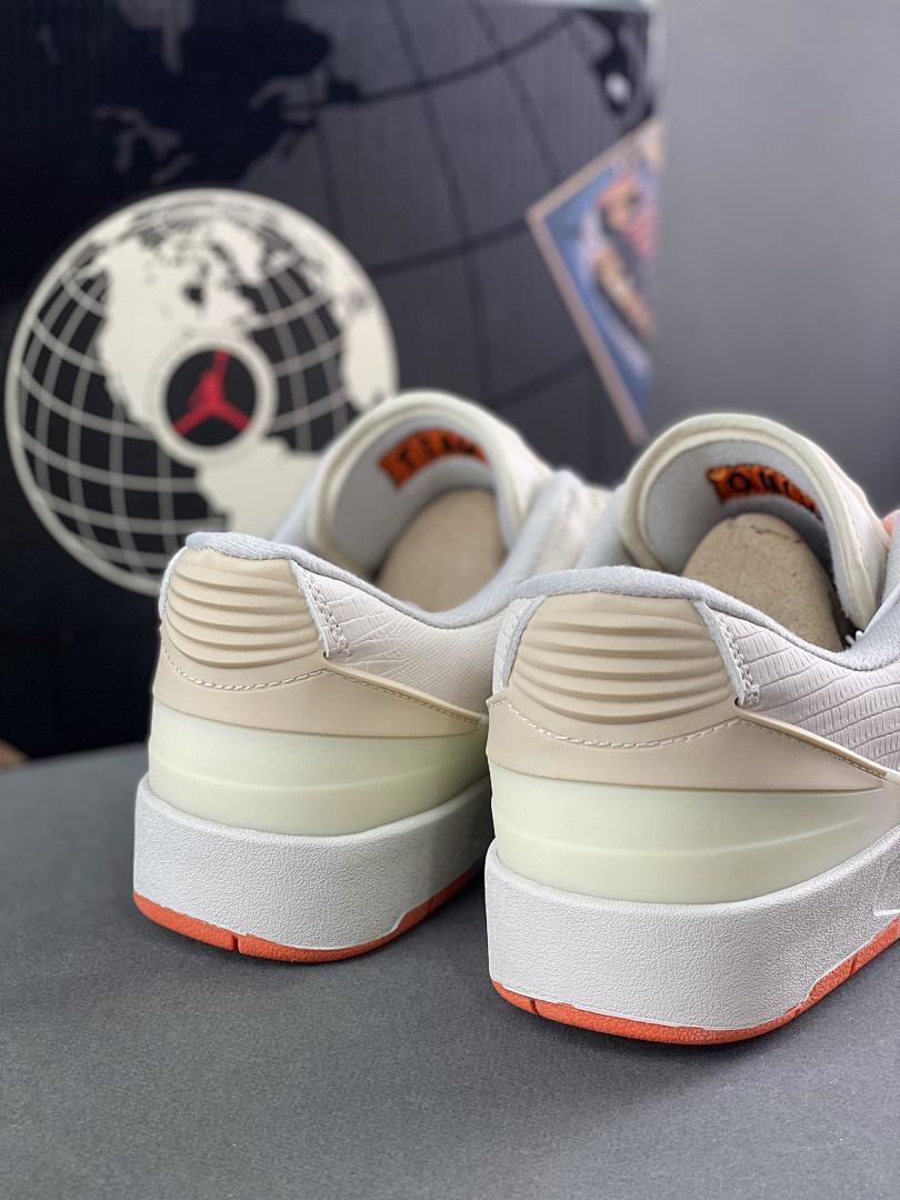 Air Jordan 2 Retro Low Craft Sail Safety Orange DX4401-118 Men's Sneakers