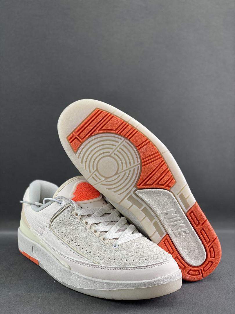 Air Jordan 2 Retro Low Craft Sail Safety Orange DX4401-118 Men's Sneakers